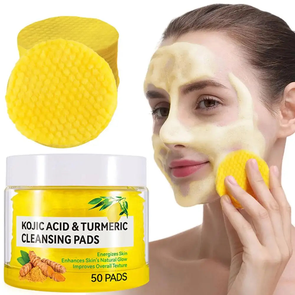 40/50pcs Turmeric Cleansing Pad Cleaning Tablet Exfoliating Pads Facial Sponges  For Exfoliating Daily Cleansing Skin Care - Clikcy