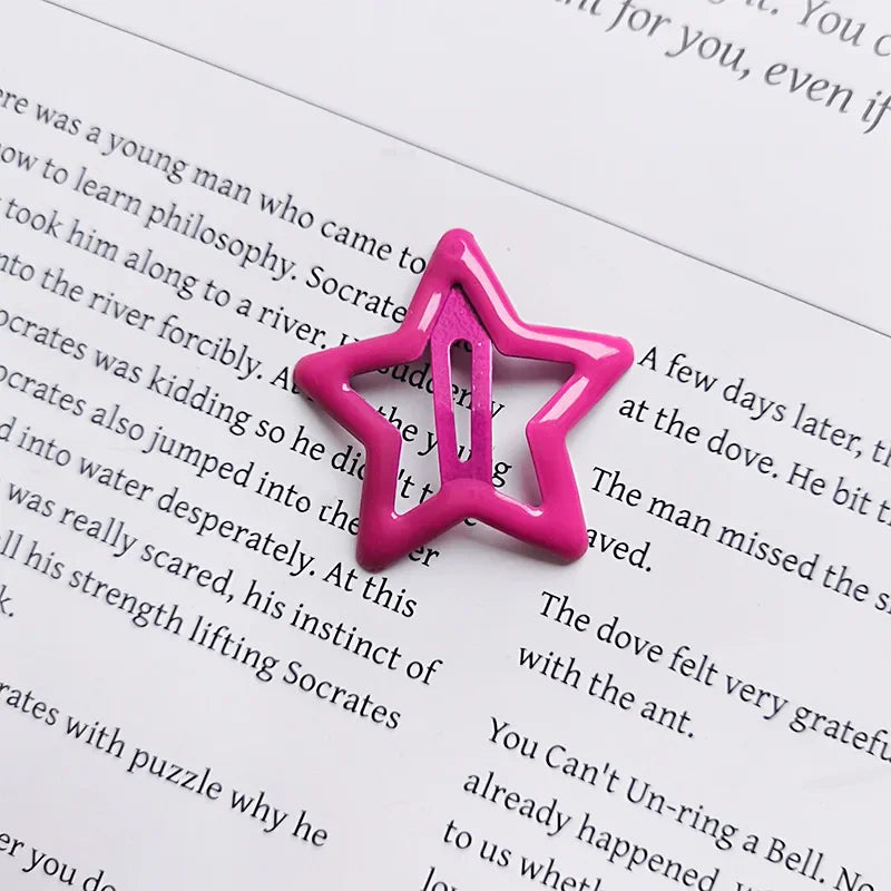 10pcs Colorful Star BB Hair Clips Girls Y2K Cute Star Barrettes Women Simple Metal Snap Clip Headdress Hair Jewelry Accessories - Clikcy