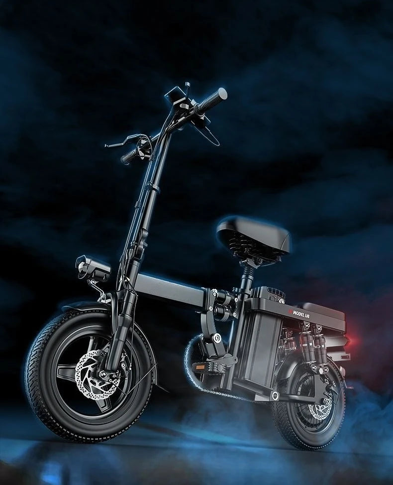 Aluminum alloy electric bicycle, ultra lightweight, portable, compact, foldable, lithium battery electric bike - Clikcy