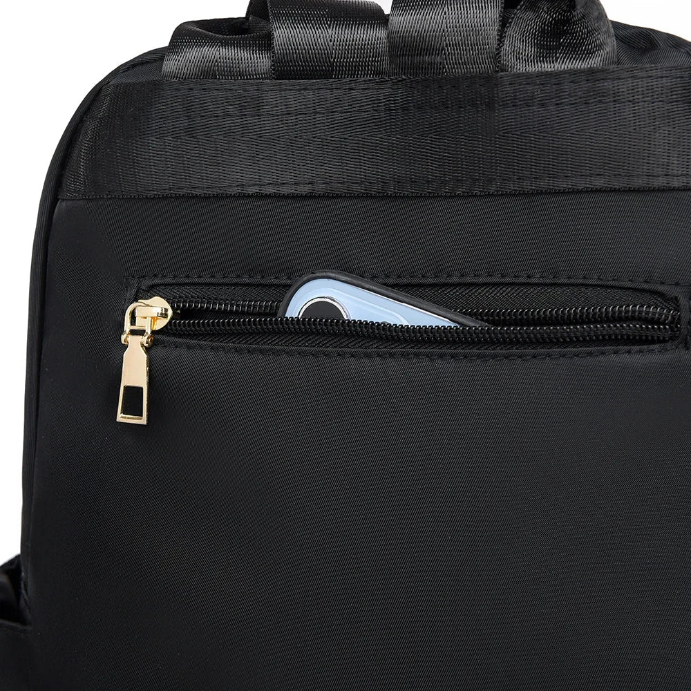 Fashion Nylon Backpack For Women Embroidery Design Student School Bag Leisure Travel Rucksack Popular Girl Commuting Sac A Dos - Clikcy