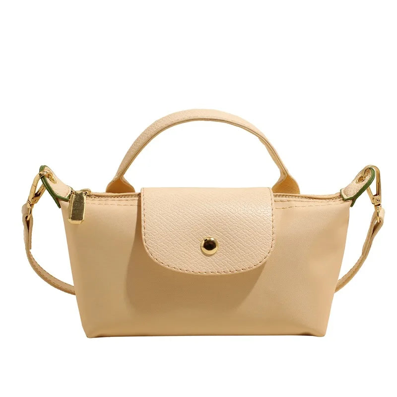 2025 summer lightweight shoulder crossbody bag, fashionable women's bag, plaid canvas, personalized and versatile dumpling bag - Clikcy