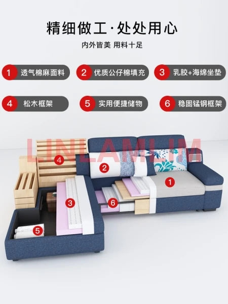 Tech Smart Sofa Bed Fabric Functional Sleeper Couch Convertible Sofas Bed Big Sofas Cama Nordic Salon with Bluetooth Audio,USB C - Clikcy