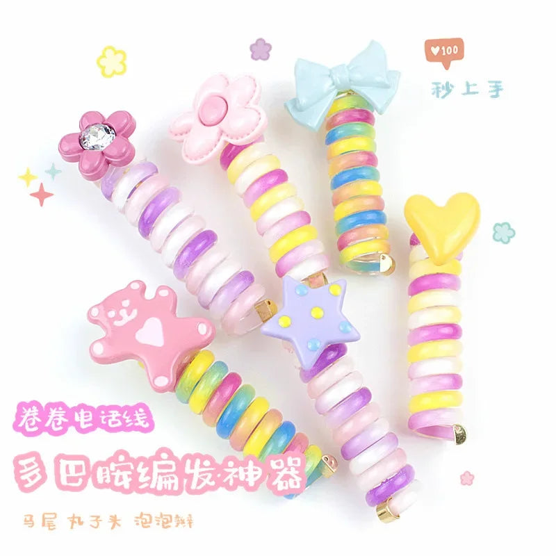 rope adult telephone cable ring Rabbit Cute Hair Ring Large Frosted Adult Hair Tie  head ring Children's telephone hephone Cable - Clikcy
