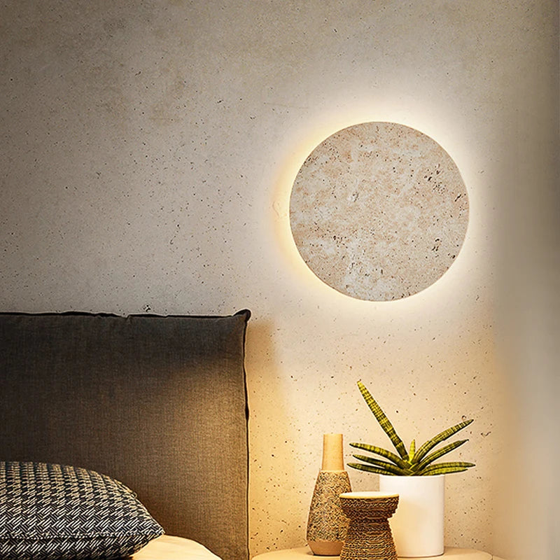 Natural Yellow Cave Stone Led Sconce Lamp Nordic Minimalist Wabi Sabi Home Decoration Living Room Bedside Corridor Wall Lights - Clikcy