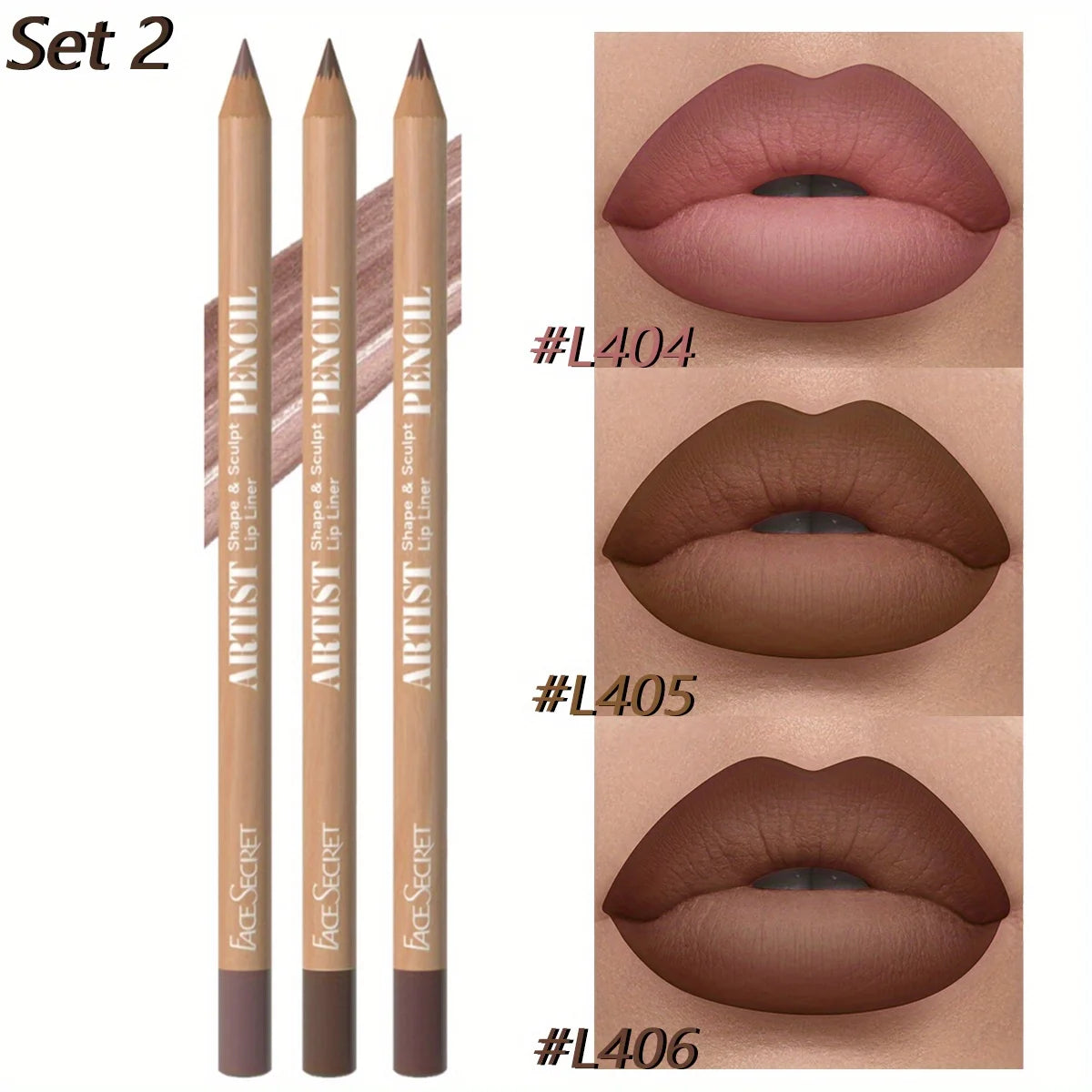 3Pcs Long-Lasting Velvet Lip Liner Matte Lipstick Waterproof  Perfect Gift for Valentine's Day, Lip Liner Set - Clikcy