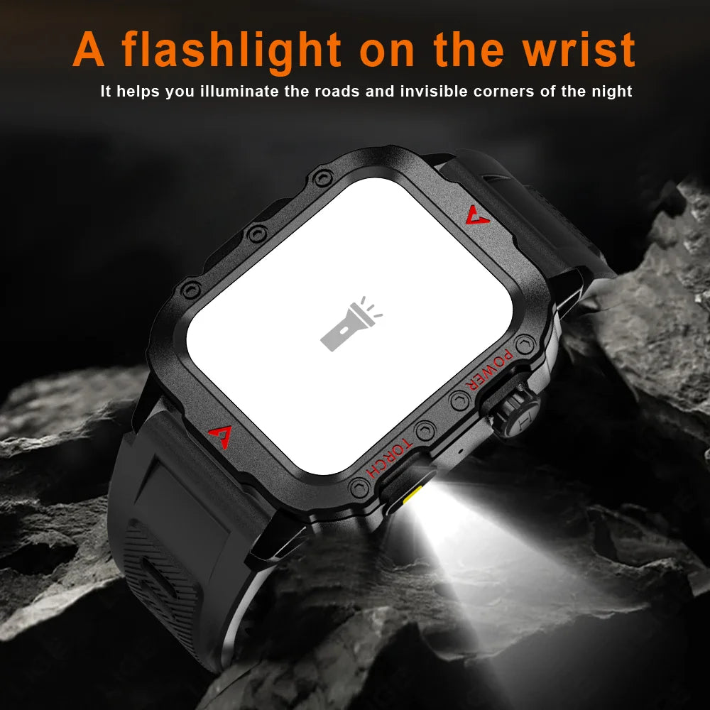 Outdoor Smartwatches For Huawei Xiaomi Connect Phone Men Flashlight Weather Distance Message Sport Tracker Bluetooth Smart Watch - Clikcy