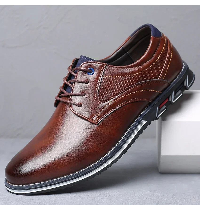 Men's Casual Leather Shoe Spring 2024 Men's Shoes Comfortable Silp on Work Shoes Male Soft Non-slip Loafers Summer Flat Shoe