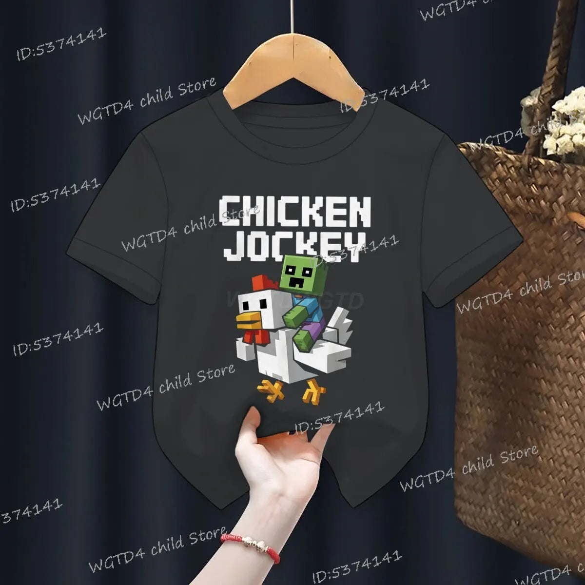 Kids T-shirts Chicken Jockey Cartoon Fashion Clothes Video Game Y2k Design Casual Crewneck Top Tee 2025 Summer Girl Boy T-shirts - Clikcy