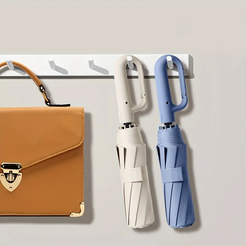 30 Bones Windproof Strong 105CM Reinforced Automatic Folding Umbrella for Men, Large Buckle Handle Wind and Water Resistant - Clikcy