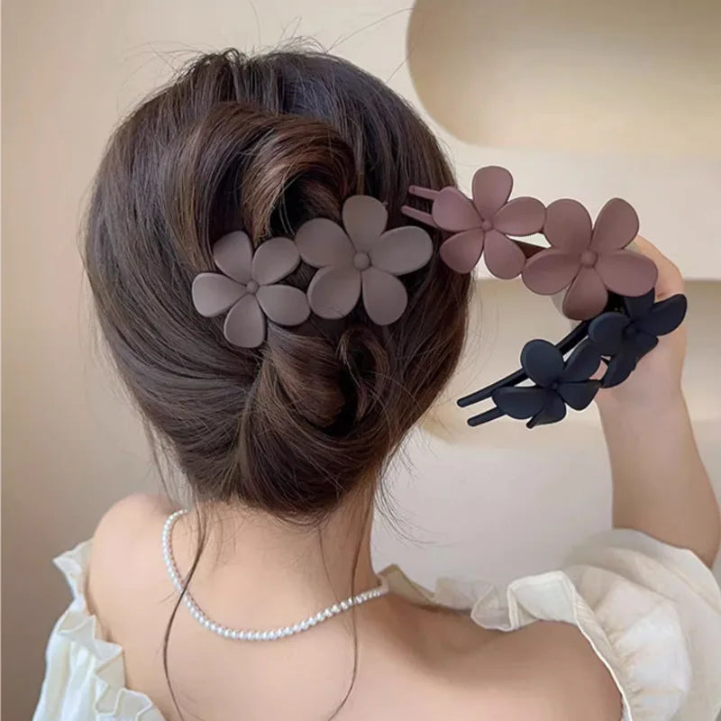 New Hair Clips Accessories Elegant Fashion Frosted Butterfly Flower Barrettes Women Simplicity Hairpins Simple Duckbill Headwear - Clikcy