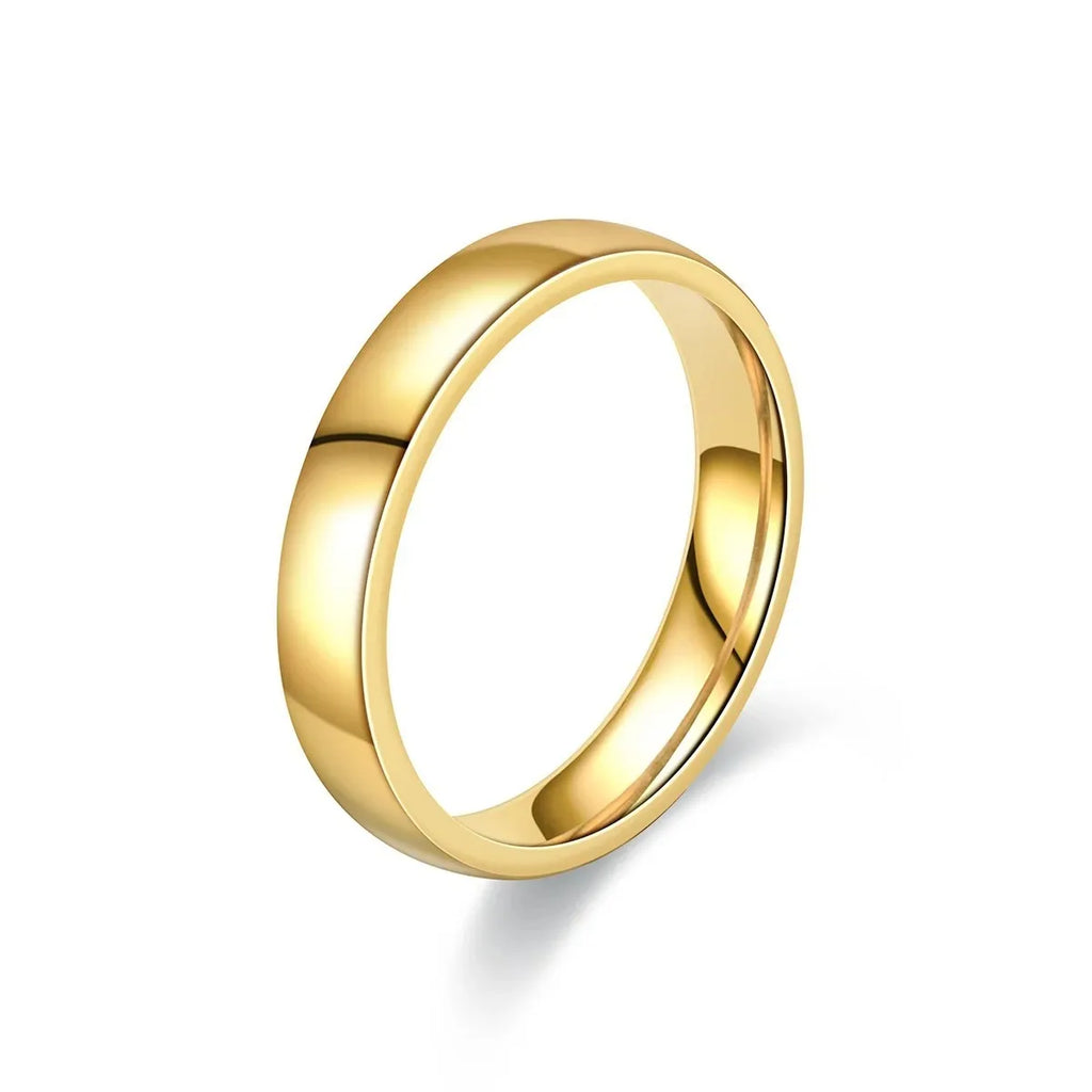 Gold Plated Ring Colour Fashion Women's Simple Couple's Wedding Ring Engagement Jewellery Gift - Clikcy