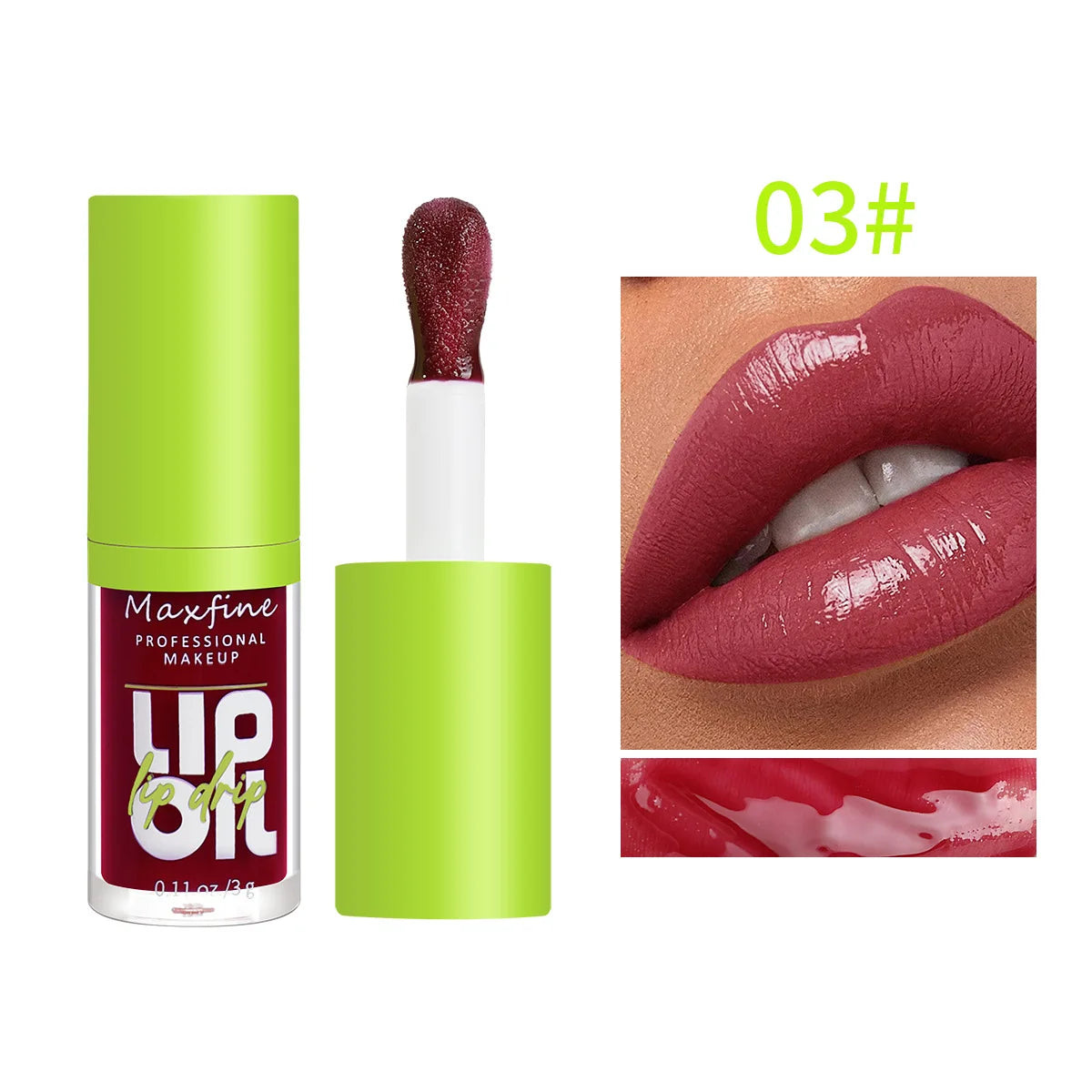Lip Gloss Waterproof Long-term Moisturizing Non-stick Cup Non-fading Liquid Green Packaging Lip Gloss Cosmetics - Clikcy