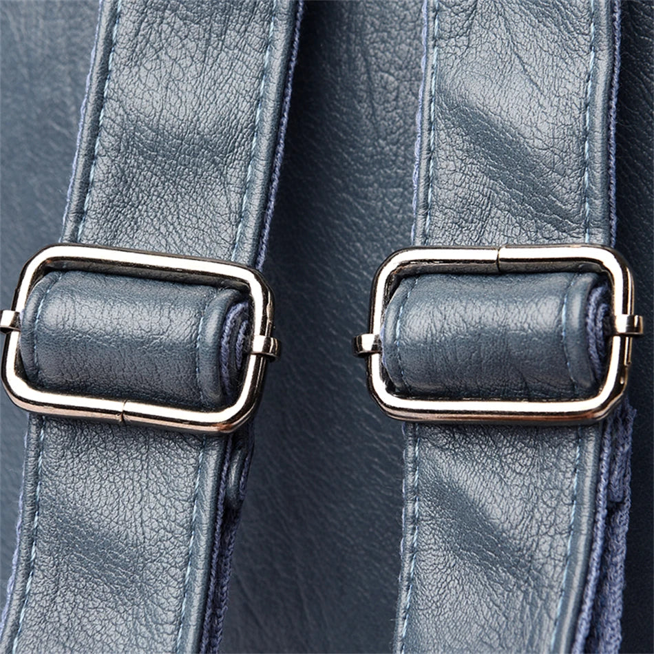 Bagpack Female Leather Backpack Designer Shoulder Bags For Women 2024 Back Pack School Bags For Teenage Girls Mochila Feminina - Clikcy