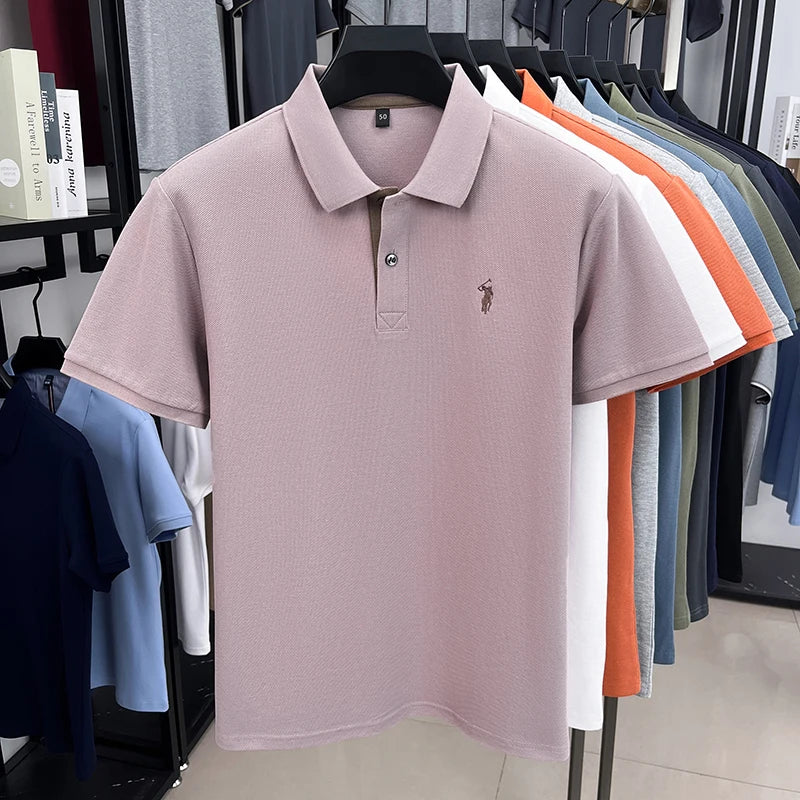High end brand 100% cotton short sleeve polo shirt men's summer fashion designer new Paul pony embroidery casual golf T-shirt - Clikcy