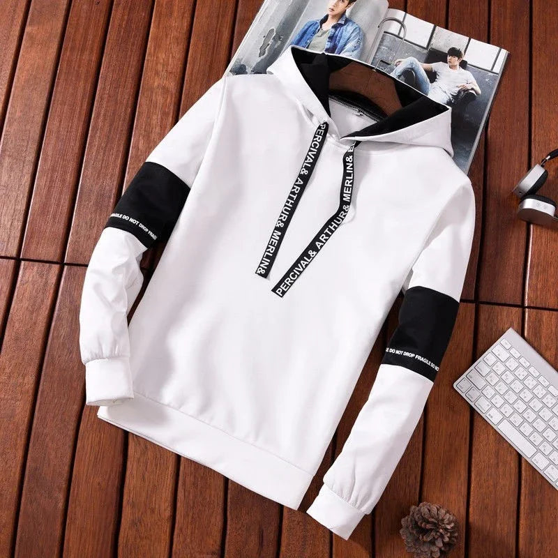Men's Hoodies Long Sleeve Casual Printing With Letter Sweatshirts New Spring Hip Hop Pullover Sports Top Male Hooded Sweatshirts - Clikcy
