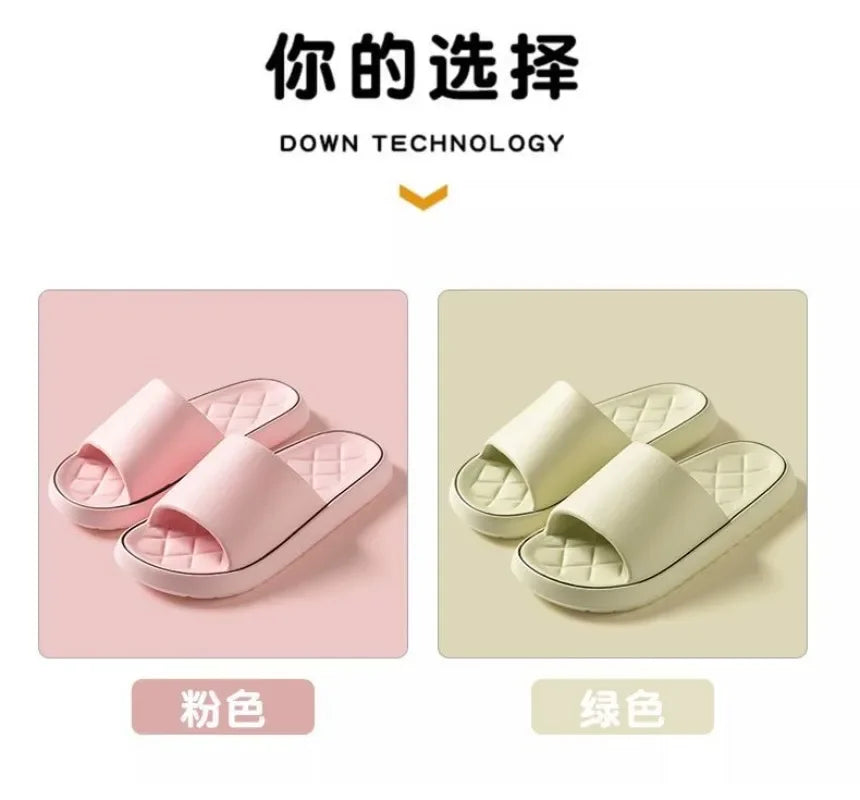 Plus Size 47 48 49 Super Light Soft Men Slippers Simple Couple's Slides EVA Elastic Shoes Colorful Indoor Bathroom Slippers - Clikcy