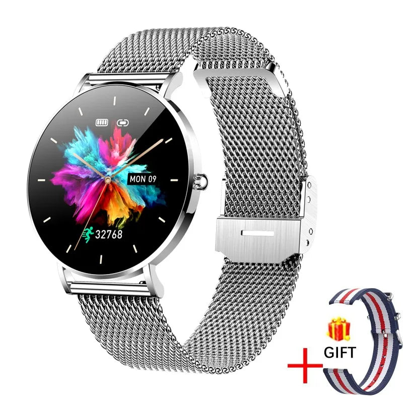 LIGE Ultra Thin Smart Watch Women AMOLED 360*360HD Screen Fashion Ladies Smartbracelet Call Reminder Men Waterproof Smartwatches