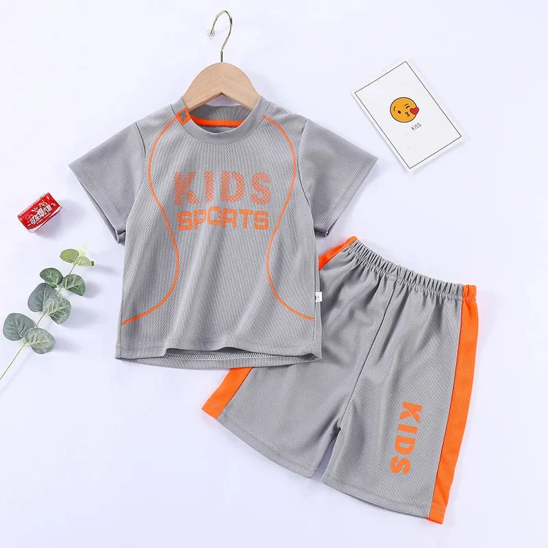 Sports Children's Sets Quick Drying T-shirt Shorts Sportswear Basketball Suits Kids Clothes Breathable Summer Children Clothing - Clikcy