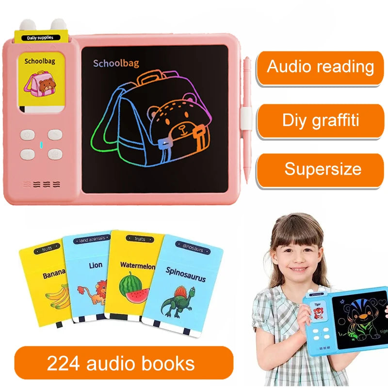 Talking Flash Cards Writing Tablet Educational Speech Toys for 3-8 Years  text education writing tablet  cards writing birthday - Clikcy
