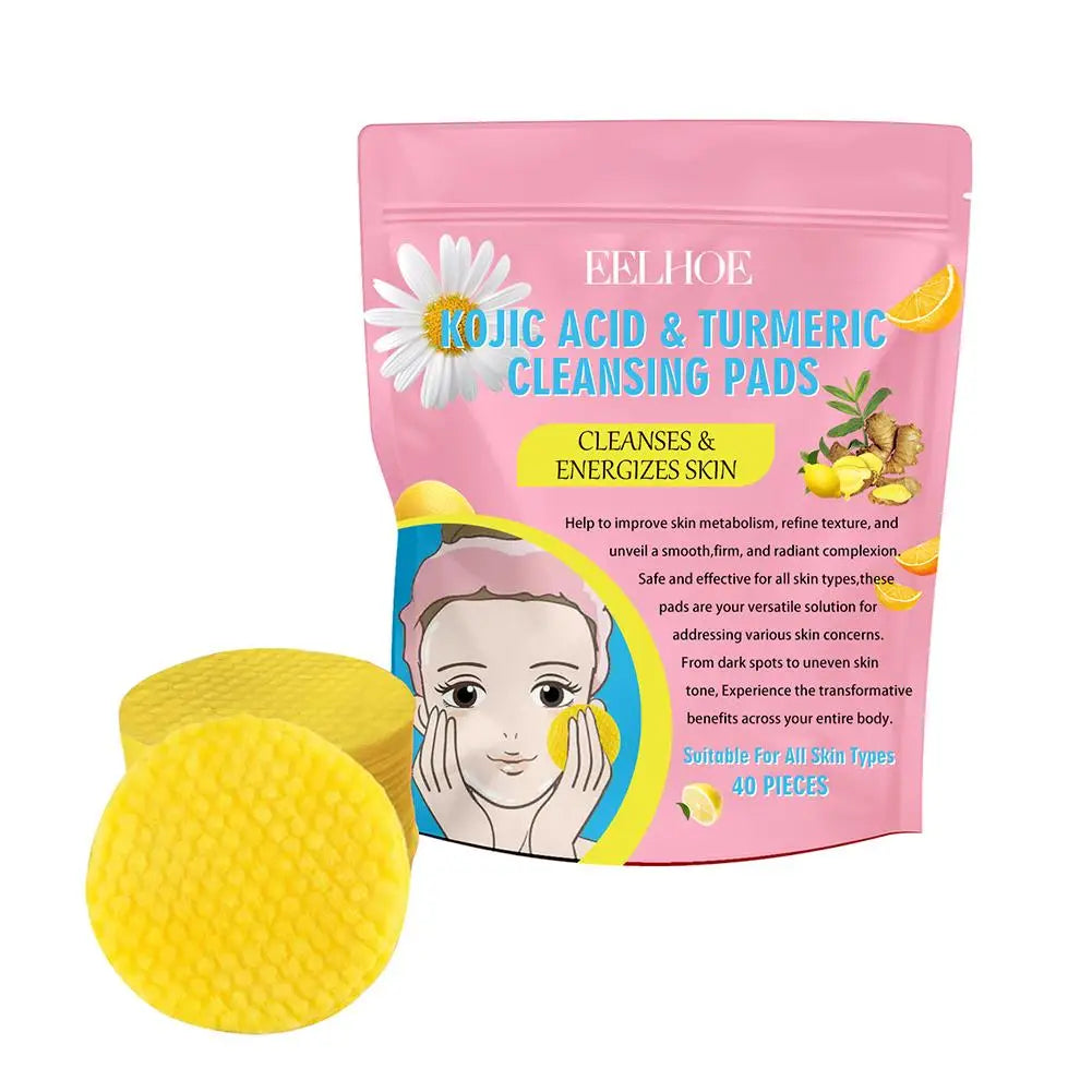 40/50pcs Turmeric Cleansing Pad Cleaning Tablet Exfoliating Pads Facial Sponges  For Exfoliating Daily Cleansing Skin Care - Clikcy
