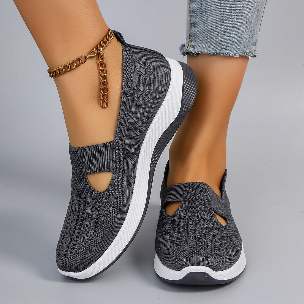 Spring new women's sports shoes, fashionable, breathable, lightweight, non-slip, wear-resistant, casual sports shoes, flat shoes - Clikcy