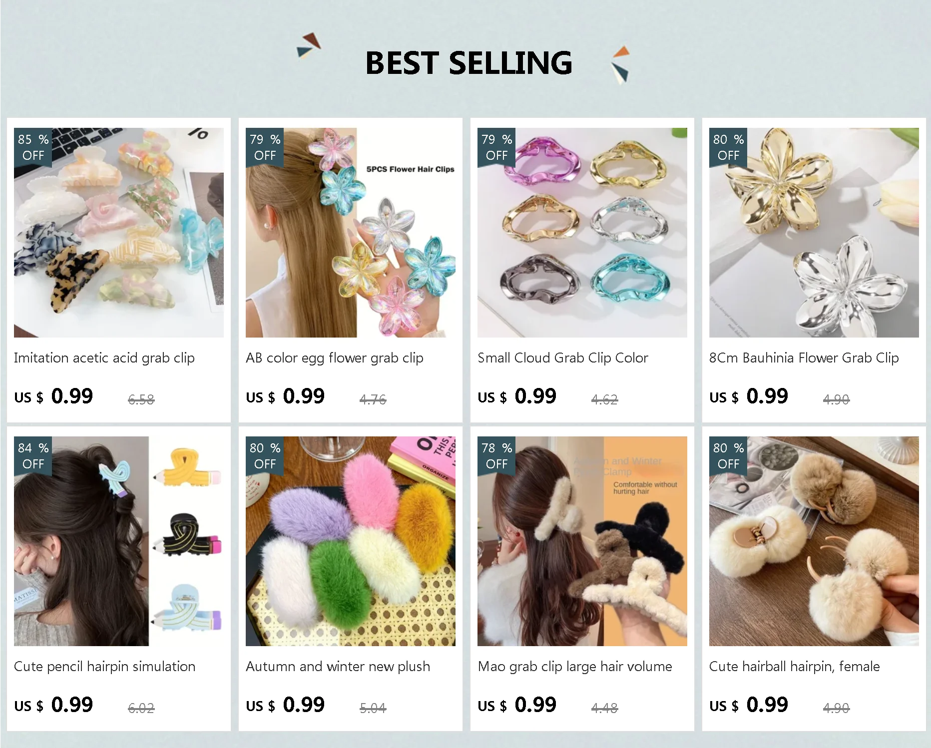 8Cm Bauhinia Flower Grab Clip Golden Flower Ladies Hairpin Silver Ponytail Clip Back Head Disc Hair Shark Clip Headgear - Clikcy