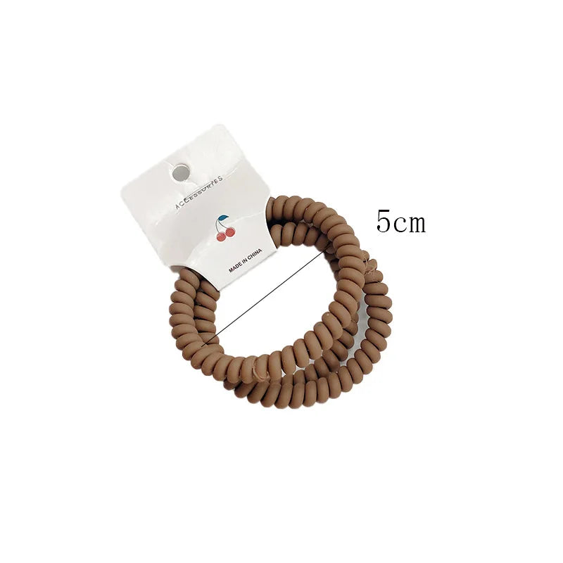 Elastic Knit Telephone Wire Hair Bands Girl Woman Hair Accessories Rubber Band Headwear Hair Rope Spiral Shape Hair Ties - Clikcy