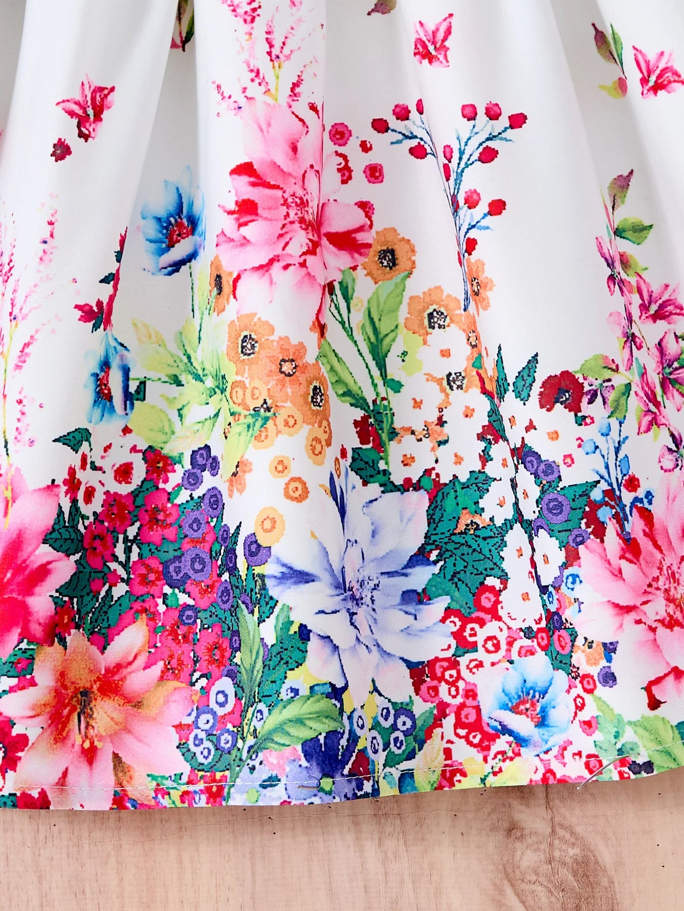 New Kids Girl Dress Summer Floral with Bow Fashion White Vestidos Short Sleeve Children Clothing Outfits Casual Daily Dresses - Clikcy