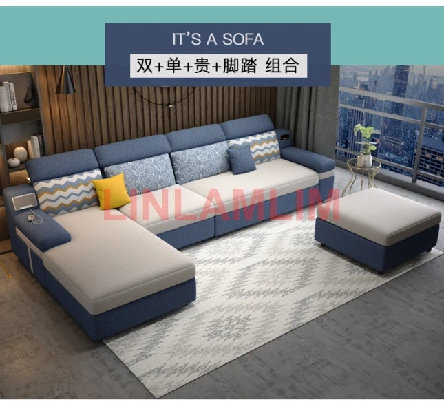 Tech Smart Sofa Bed Fabric Functional Sleeper Couch Convertible Sofas Bed Big Sofas Cama Nordic Salon with Bluetooth Audio,USB C - Clikcy