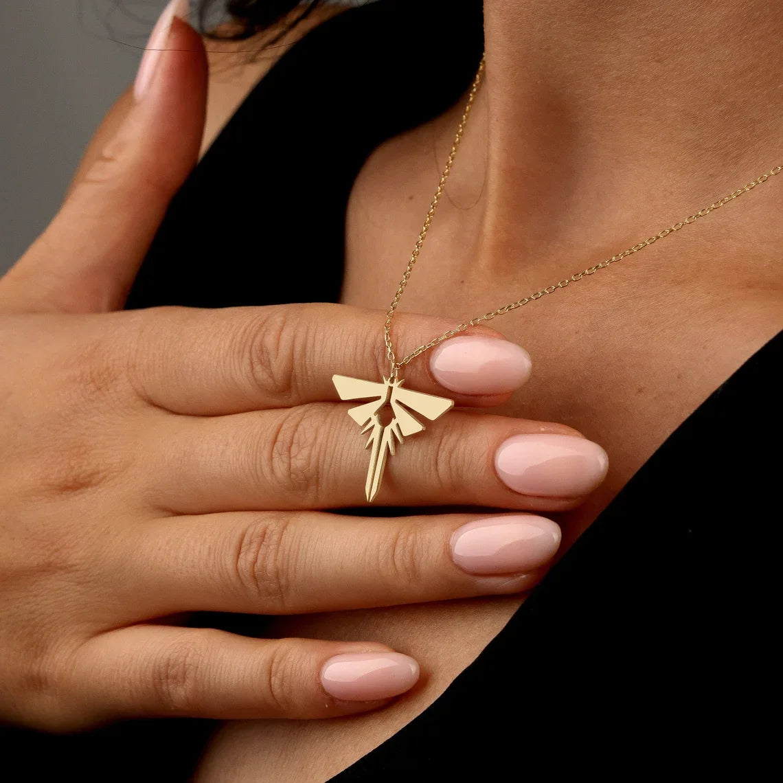 Dainty Last of Us Firefly Necklace Minimalist Fireflies Cosplay Costume Pendant Dog Tag Jewelery Christmas Gift for Movie Lover - Clikcy