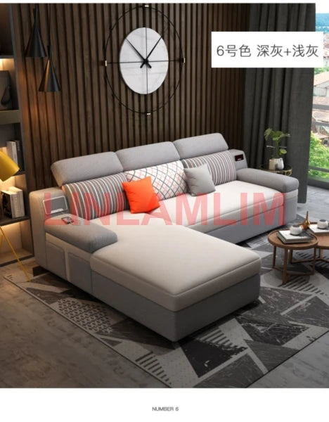 Tech Smart Sofa Bed Fabric Functional Sleeper Couch Convertible Sofas Bed Big Sofas Cama Nordic Salon with Bluetooth Audio,USB C