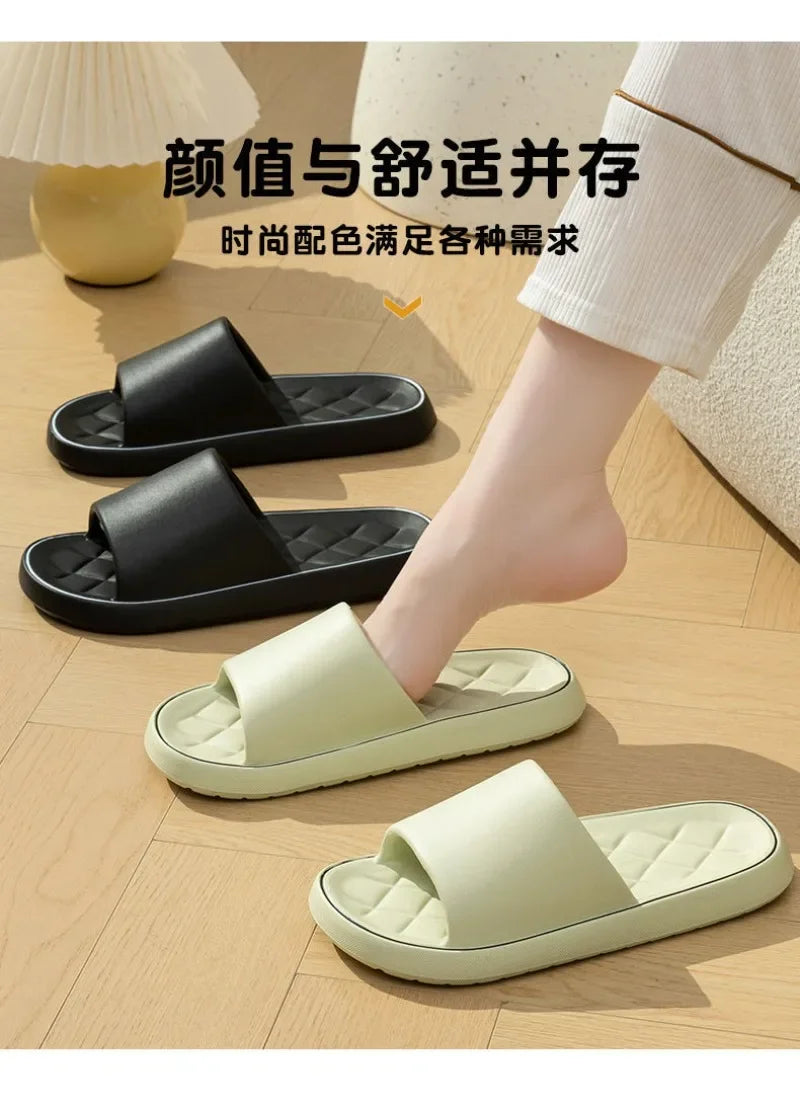 Plus Size 47 48 49 Super Light Soft Men Slippers Simple Couple's Slides EVA Elastic Shoes Colorful Indoor Bathroom Slippers - Clikcy