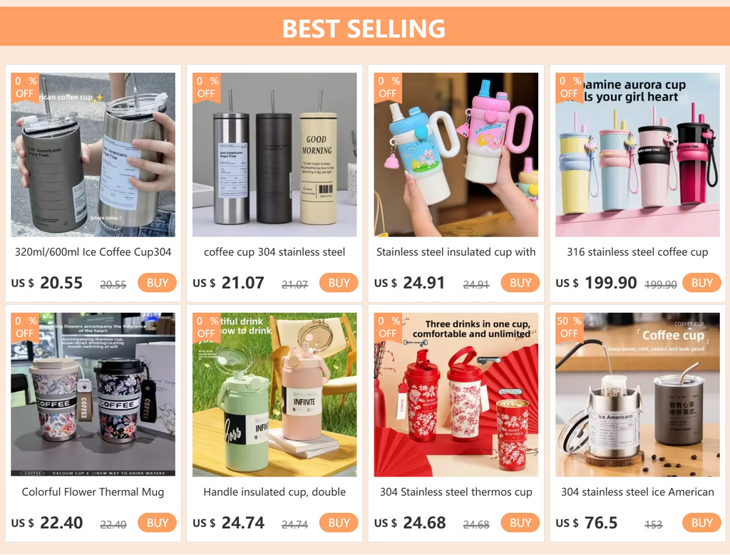 300ml Portable 304 Stainless Steel Insulated Cup Double Wall  Coffee Mug Leak-Proof Mini Water Bottle Outdoor Travel Office - Clikcy