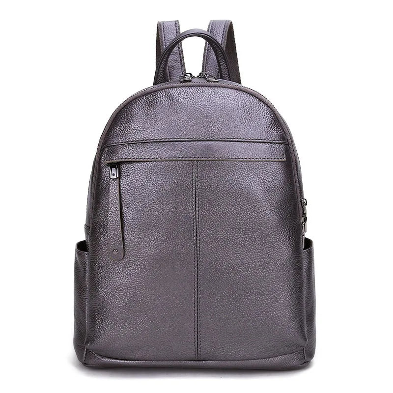 ZENCY 9 Color Fashion Soft Genuine Cow Leather Women Ladies Girls Backpack Top Layer Cowhide School Bag Female Knapsack Rucksack - Clikcy