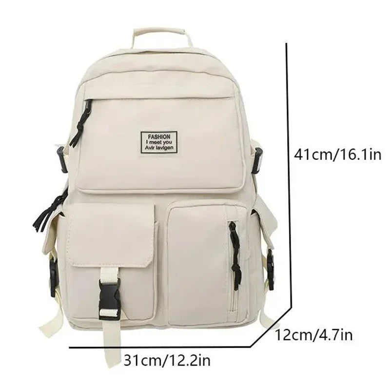 Shoulder bag Men's and Women's Universal Nylon Large Capacity Casual Schoolbag Plug Buckle Computer Backpack Daily Commuting - Clikcy