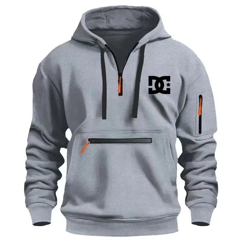 Men's sweatshirts, zippered hoodies, men's streetwear, fashionable spring and autumn new sportswear, brand clothing, multi-pocke - Clikcy