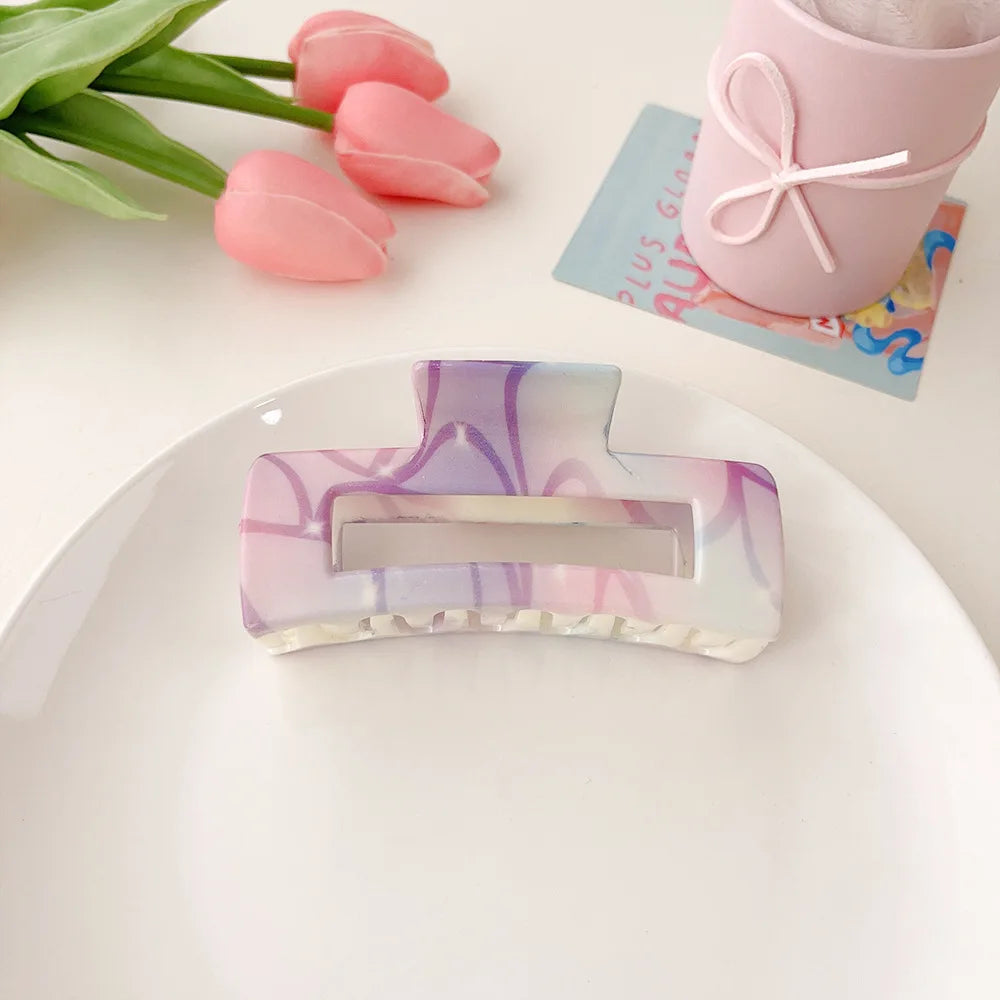 Super Large 13cm Printed Grab Clip Korean Fresh and Sweet Disc Hair Crab Clip Premium Girl Hairpin Hair Accessories - Clikcy