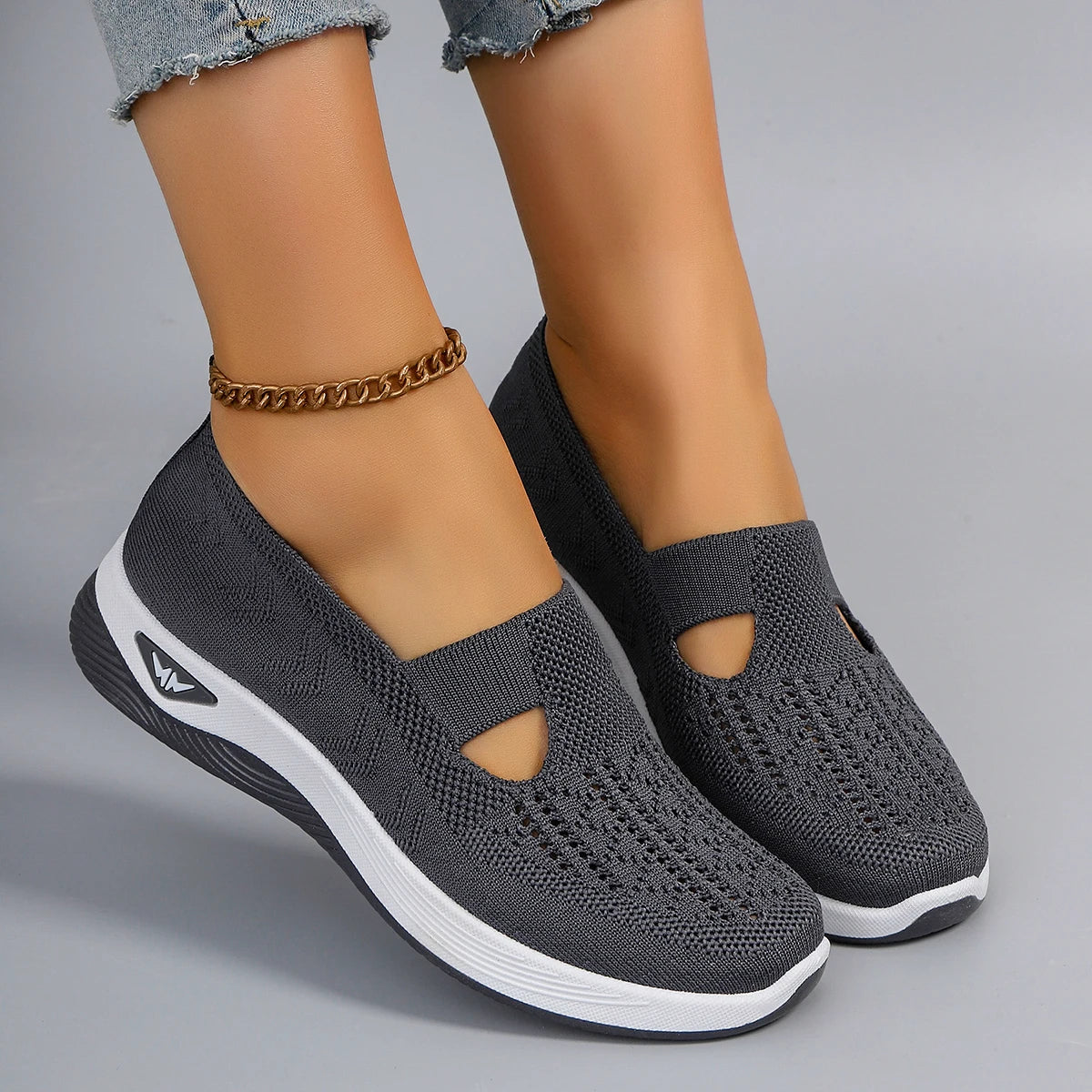 Spring new women's sports shoes, fashionable, breathable, lightweight, non-slip, wear-resistant, casual sports shoes, flat shoes - Clikcy