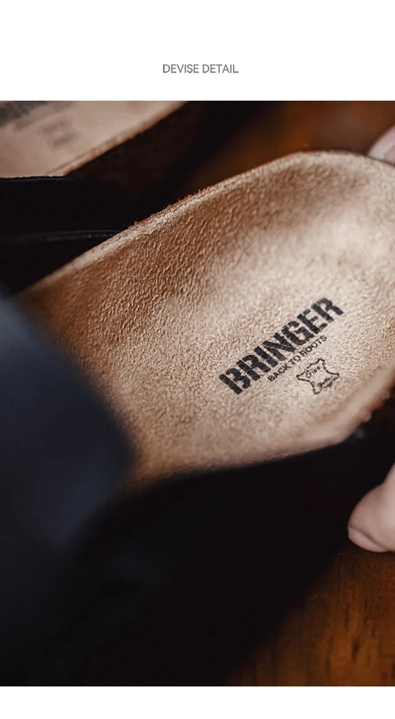 Maden Classic Penny Loafers Mules Shoes for Men Vintage Casual Slip-on Shoes Versatile Soft and Comfortable Shoes Black Color - Clikcy