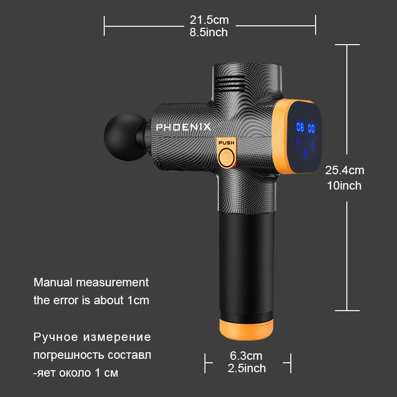 Phoenix A2 Massage Gun Muscle Relaxation Deep Tissue Massager Dynamic Vibrator Back Portable Handheld Display Fascia Gun Massage - Clikcy