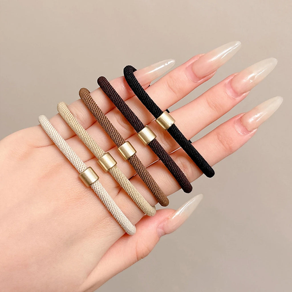 AWAYTR 5PCS New Girls Elastic Hair Rubber Bands  Headbands Women Hair Tie Hair Gum Ponytail Hair Holders Hair Accessories - Clikcy