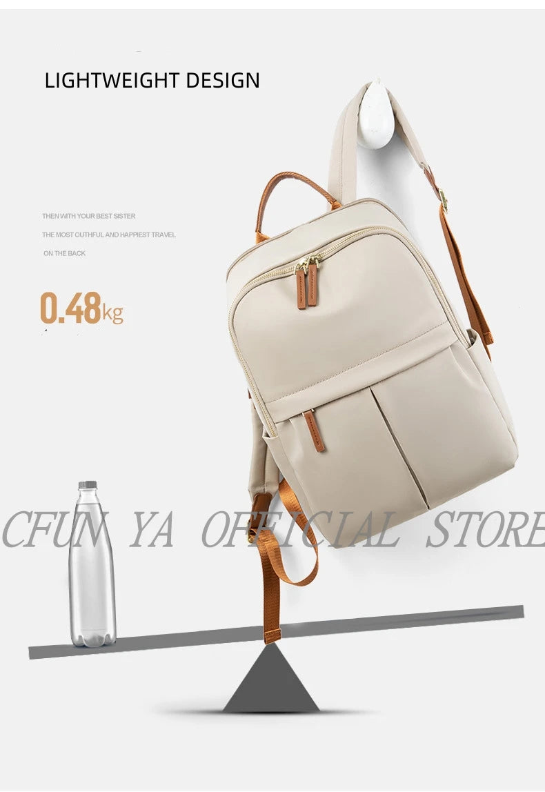 CFUN YA Luxury  2024 Summer Trend Women Backpack 14 Inch Laptop Bag Pack Travel Student Schoolbag Teen Girls Bookbag рюкзак женс - Clikcy