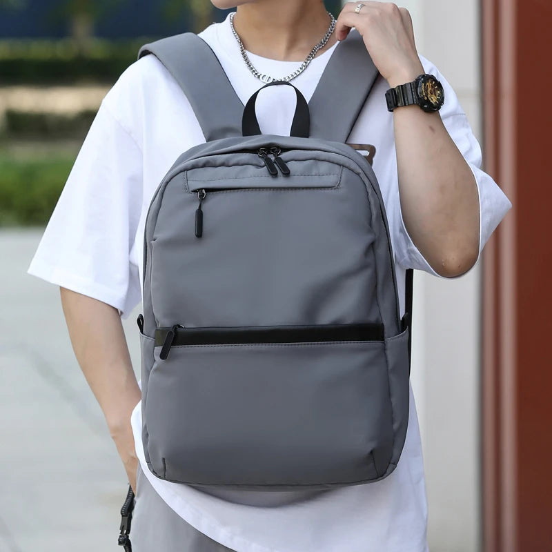 1 14 Inch Large Capacity Leisure Schoolbag Sports Simple Men And Women Universal Computer Backpack With Pendant - Clikcy