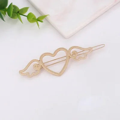 20240Fashion Woman Hair Accessories Triangle Hair Clip Pin Metal Geometric Alloy Moon Circle Hairgrip Barrette Girls Headwear - Clikcy