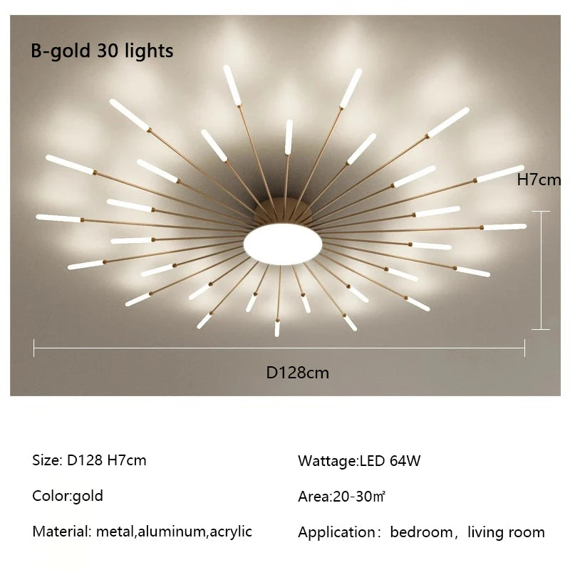 Modern Creativity Fireworks Led Ceiling Lights Living Dining Room Ceiling Chandeliers Lighting Bedroom Luster Lamps Luminaire - Clikcy