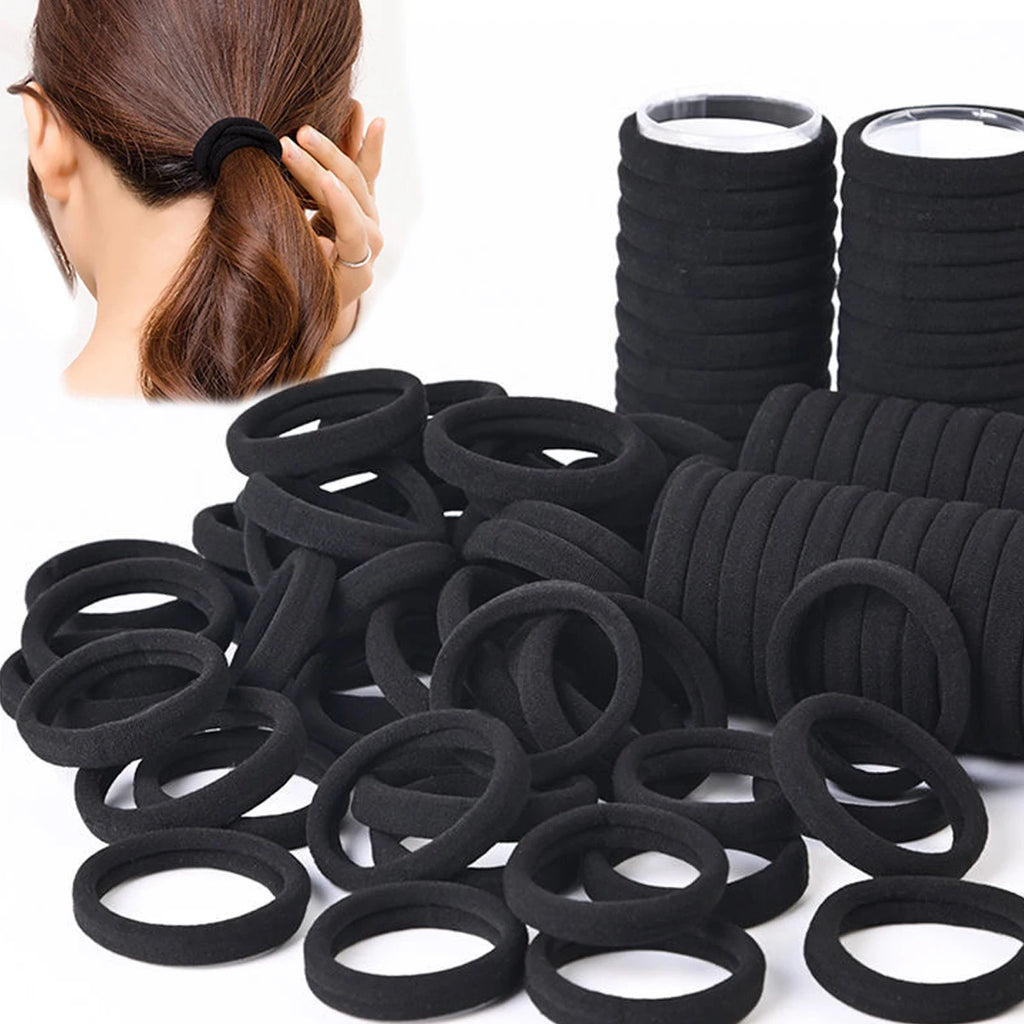50/100pcs Black Hair Bands for Women Girls Hairband High Elastic Rubber Band Hair Ties Ponytail Holder Scrunchies Accessorie - Clikcy