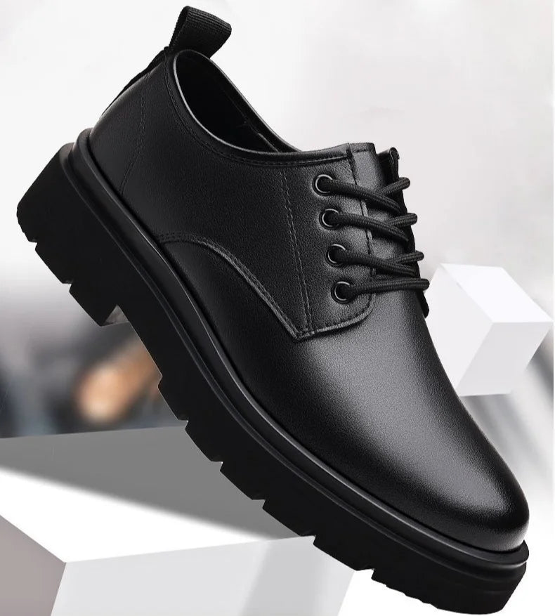 Leather Casual Round Toe Social Shoe Male Black Men's Formal Shoes Business Cheap Clearance Liquidation Clothing 2024 Trend 39