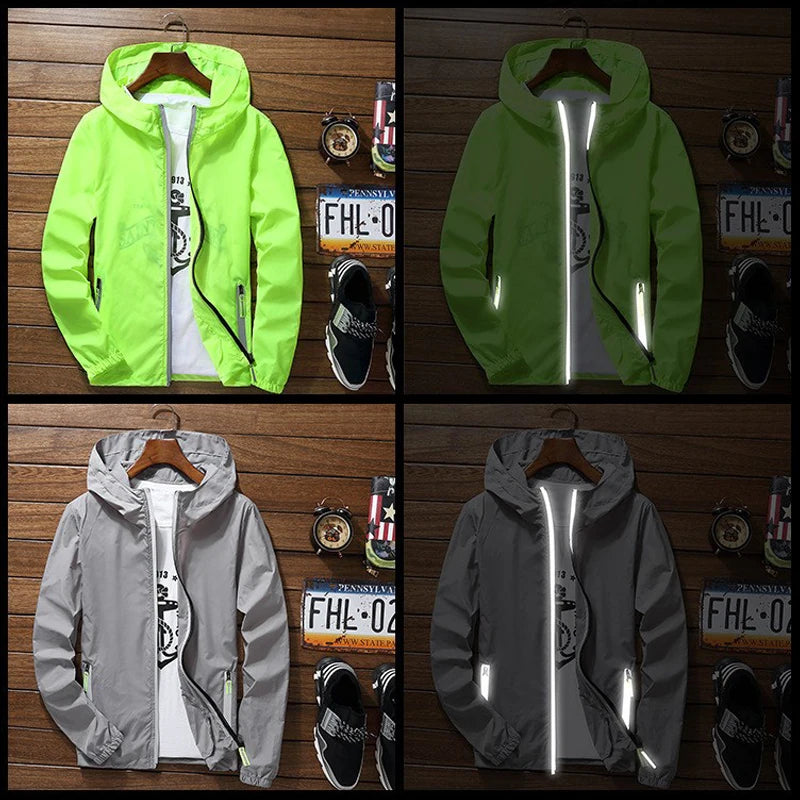 Ripper Spitfire Zombie Wheels Bomber Men Jacket Plus Size Thin Windbreaker Skin Ultra Light Slim Fit Pilot Hooded Coat Cycling - Clikcy