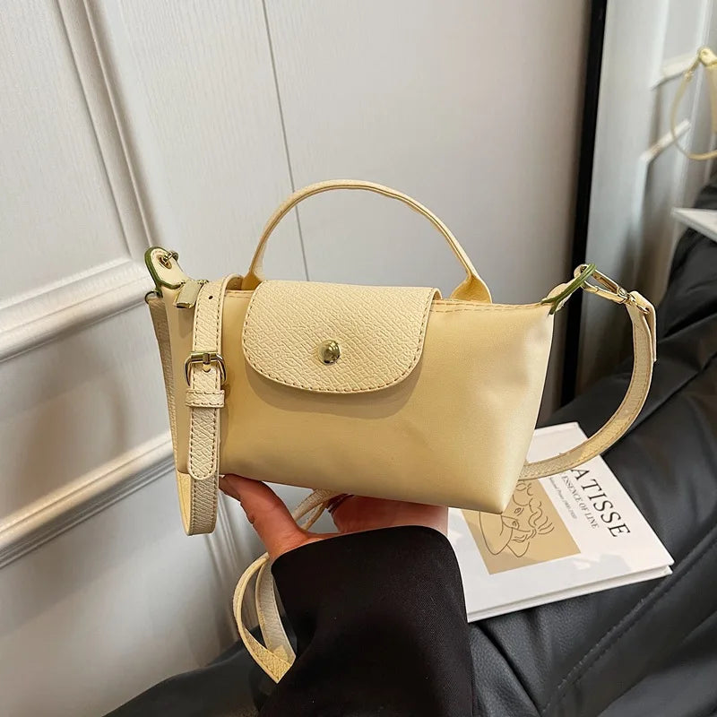 2025 summer lightweight shoulder crossbody bag, fashionable women's bag, plaid canvas, personalized and versatile dumpling bag