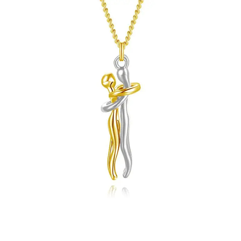 Fashion Hugging Necklace Jewelry Choker Hug Pendant Chain Men Necklaces For Lover Women Couple Men Lady Female Male Gift - Clikcy